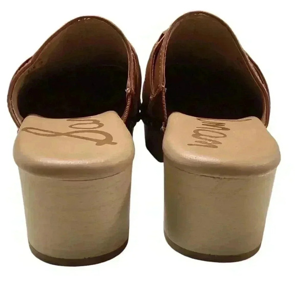 Sam Edelman Mule Clogs Shoes Women 7.5 38 Brown Kaye Vegan Leather Studs NEW - Picture 5 of 9